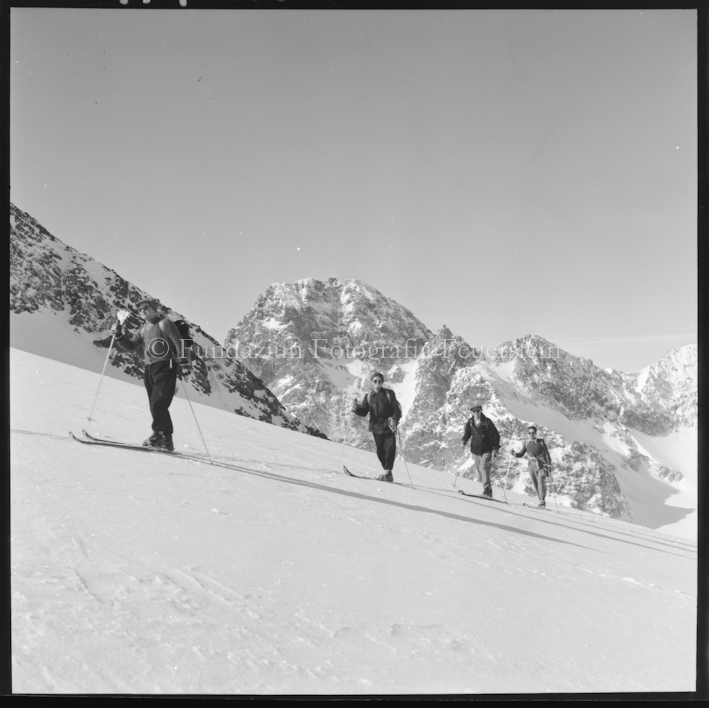 Silvrettatour 1956, Aufstieg über grossen Fermuntferner mit Buin
