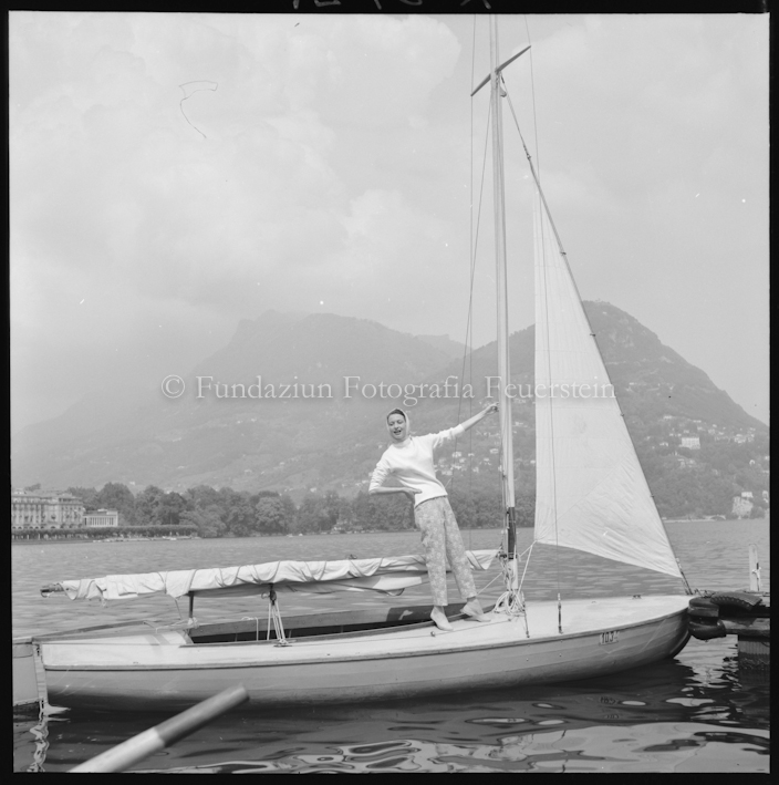Lugano, Mannequin mit Segelschiff