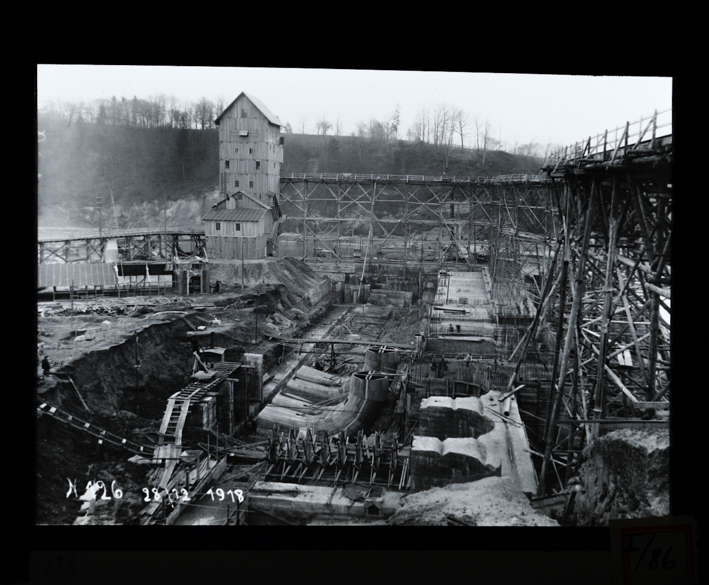 Bau Wasserkraftwerk Mühleberg