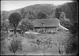 Straf- und Verwahrungsanstalt Thorberg, Krauchthal; Ansicht der «unteren Scheune» und des Küherstöcklis