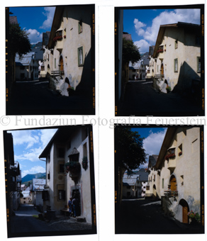 Aus der Serie: Scuol Winter, Sent Sur-En Uina, Sent Dorfdetails Sommer