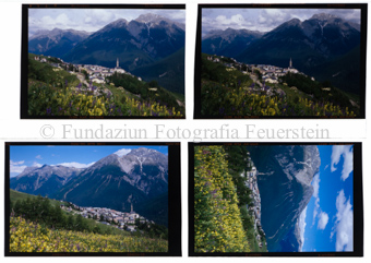 Aus der Serie: Scuol Winter, Sent Sur-En Uina, Sent Dorfdetails Sommer