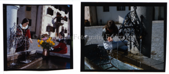 Aus der Serie: Scuol Sommer, Scuol engadiner Häuser / Erker / Fenster