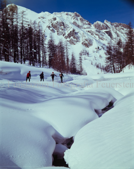 Skitourengänger in Schneelandschaft