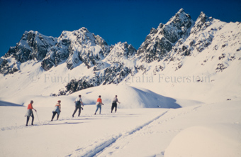 Skitourengänger beim Aufstieg zur Greitspitz