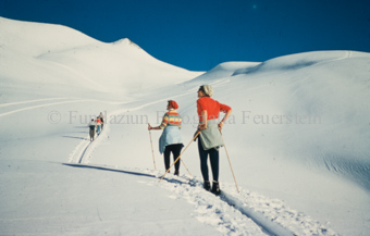 Skitourengänger beim Aufstieg zur Visnitz-Scharte
