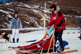 Alpirod Hundeschlittenrennen, Fahrer auf Schlitten