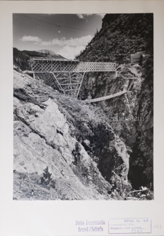 Holzbrücke, Baustelle, Holzgerüst