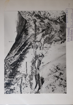 Holzgerüst, Baustelle, Arbeiter, Schnee, Kran, Baracken