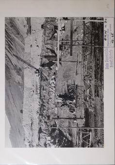 Baustelle, Kran, Fundament, Gruppe Bauarbeiter