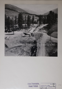 Baustelle, Holzbrücke, Fundament