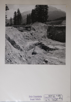 Baustelle, Holzbrücke, Fundament