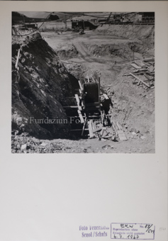 Baustelle, Holzbrücke, Fundament