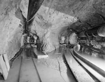 Via da S-charl, Druckstollen, Wassereinbruch, Tunnel, Gleise