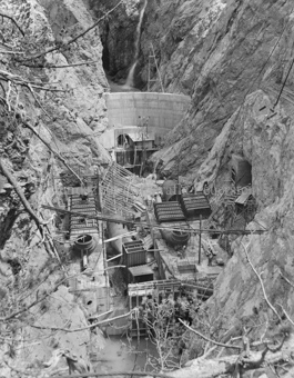 Val Laschadura, Schlucht, Baustelle, Staumauer, Brücke