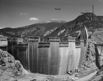Punt dal Gall, Staumauer, Baustelle, Kran, Brücke, Berglandschaft