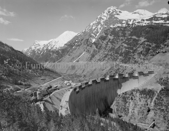 Punt dal Gall, Staumauer, Baustelle, Berglandschaft