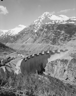 Punt dal Gall, Staumauer, Baustelle, Berglandschaft