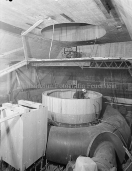 Pradella, Zentrale, Elektrizitätswerk, Wasserturbine, Bauarbeiter, Holzgerüste