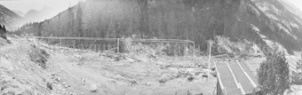 Via da S-charl, Panorama, Fotografie mit eingezeichneten Bauten