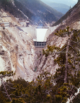 Ova Spin, Staumauer, Baustelle, Schlucht, Berglandschaft