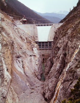 Ova Spin, Staumauer, Baustelle, Schlucht, Berglandschaft