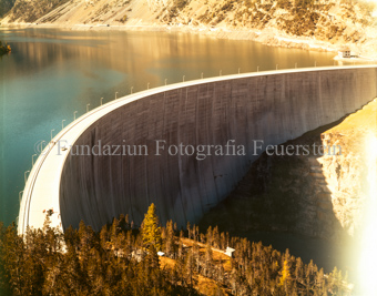 Punt dal Gall, Staumauer, See, Berglandschaft