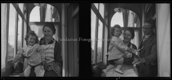 Erwachsene mit Kind (links: Domenic jun. mit Ursina Sulser; rechts: Domenic jun., Ursina Sulser und Domenic sen. Feuerstein)