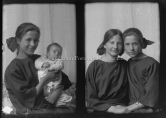 Porträt Mädchen mit Baby, zweier Mädchen