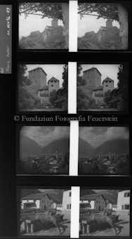 Aufnahmen einer Burg und eines Dorfes