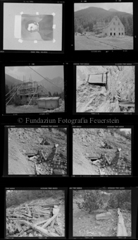 Aussenaufnahmen Museumsgebäude in Baugerüst, eingestürzter Stolleneingang