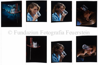 Werbeaufnahme, Porträts Frau trinkt aus Glas, Nah-/Werbeaufnahmen Glas 