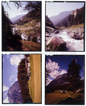 Naturaufnahme Bach im Sommer, Berge und Wald