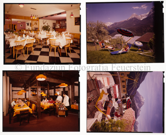 Aussenaufnahme Terrasse, Innenaufnahme Esssaal