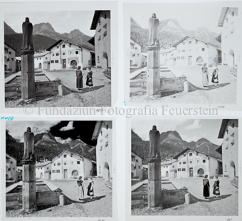 Aussenaufnahme, zwei Frauen auf Dorfplatz