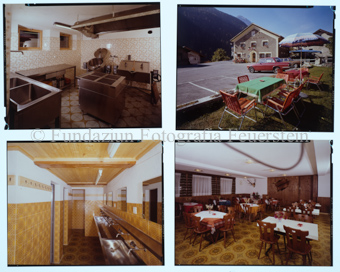Aussenaufnahme Gebäude, Innenaufnahme Küche, Bad und Esszimmer