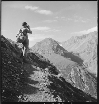Wanderer in Berglandschaft