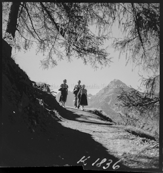 Wanderaufnahme auf dem Wege nach Ftan
