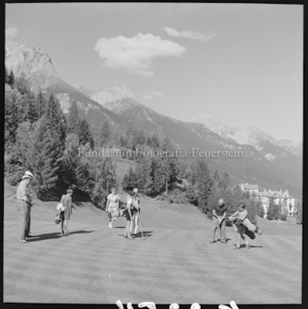 Vulpera, Golf, Blick auf Schweizerhof
