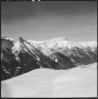 Panorama von Skihütte Naluns, gegen Pisoc und Lischana