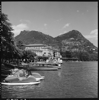 Lugano, Quai mit Monte Brè und Monte Boglia