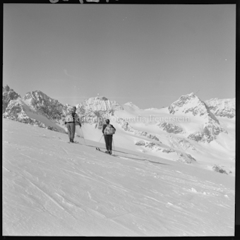 Silvrettatour 1956, Blick von Ochsenscharte auf Silvrettahorn