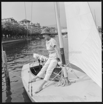 Lugano, Mannequin mit Segelschiff