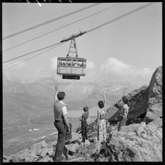 Diavolezza-Bahn Blick auf Bernina Hospiz