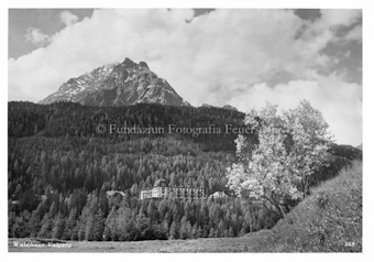 Blick richtung Vulpera, Wald und Berggipfel