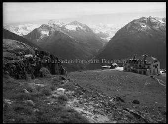 Blick von Muottas Muragl auf Rosegletscher