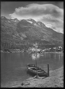 St. Moritzersee mit Kahn, Herbst