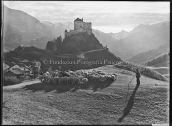 Schloss Tarasp mit Schafherde
