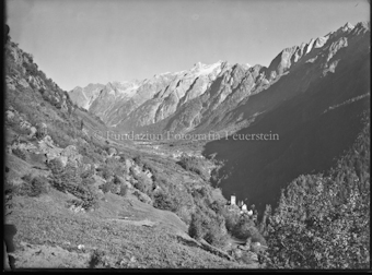 Bergell, Blick von Soglio auf Maloja