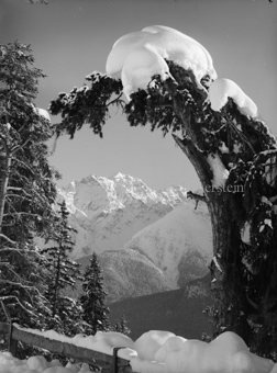 Piz Pisoc in Winterstimmung vom Weg Ftan-Adez